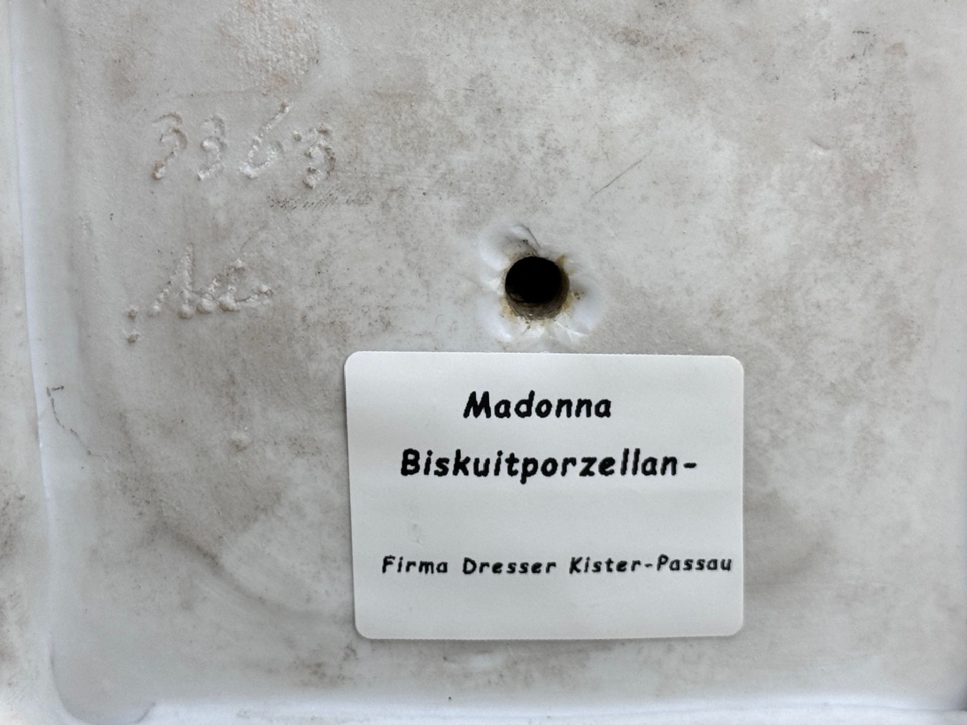 Crescent moon Madonna, biscuit porcelain, probably Dressel & Kister, Bavaria, finely polychrome pai - Image 3 of 3