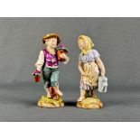Pair of figures, Ludwigsburg, Carl Eugen von Württemberg, probably around 1800, finely polychrome p