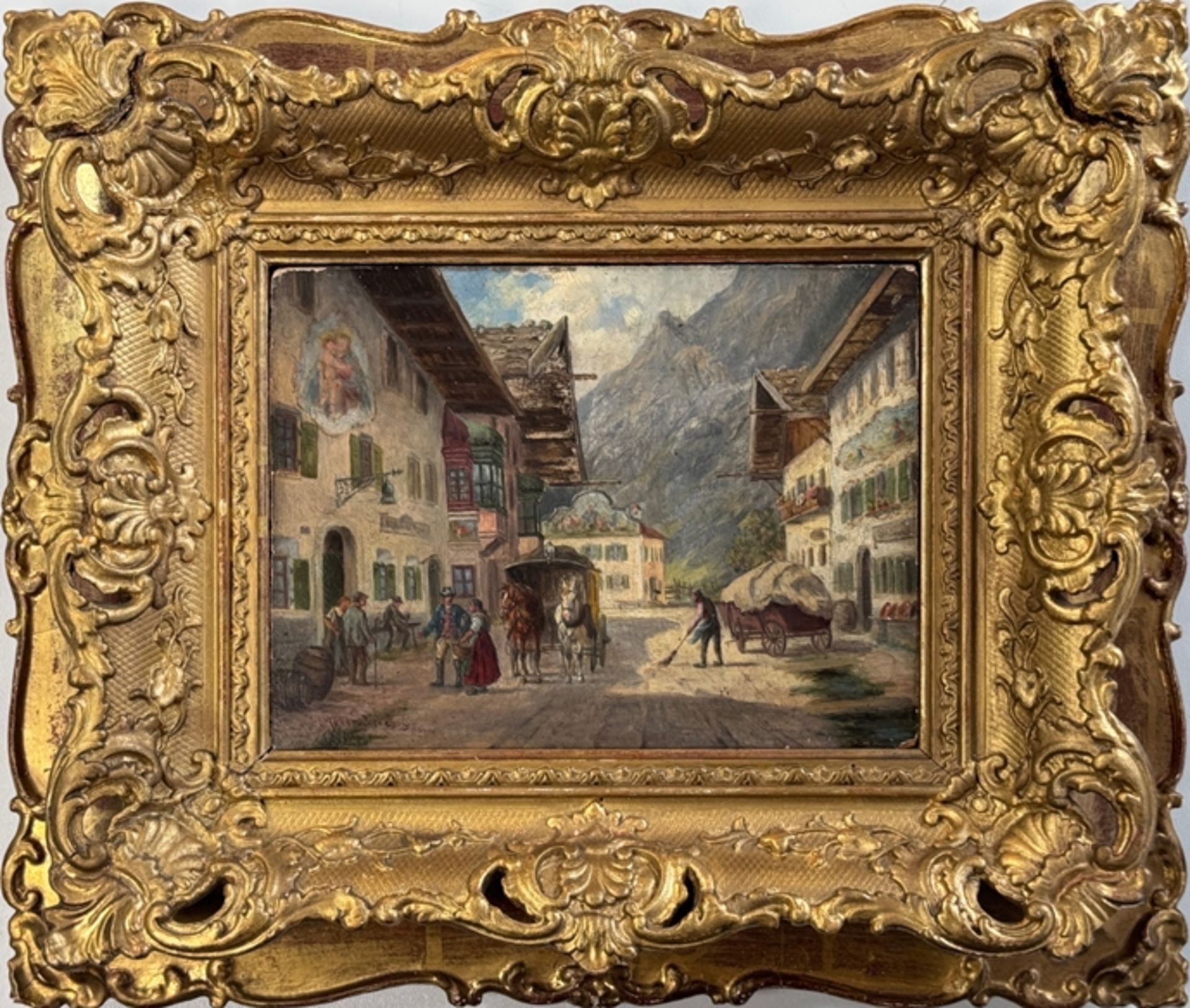Müller-Cornelius, Ludwig (1864 - 1946 Munich) "Mountain village", view of an idyllic village in the - Image 2 of 5
