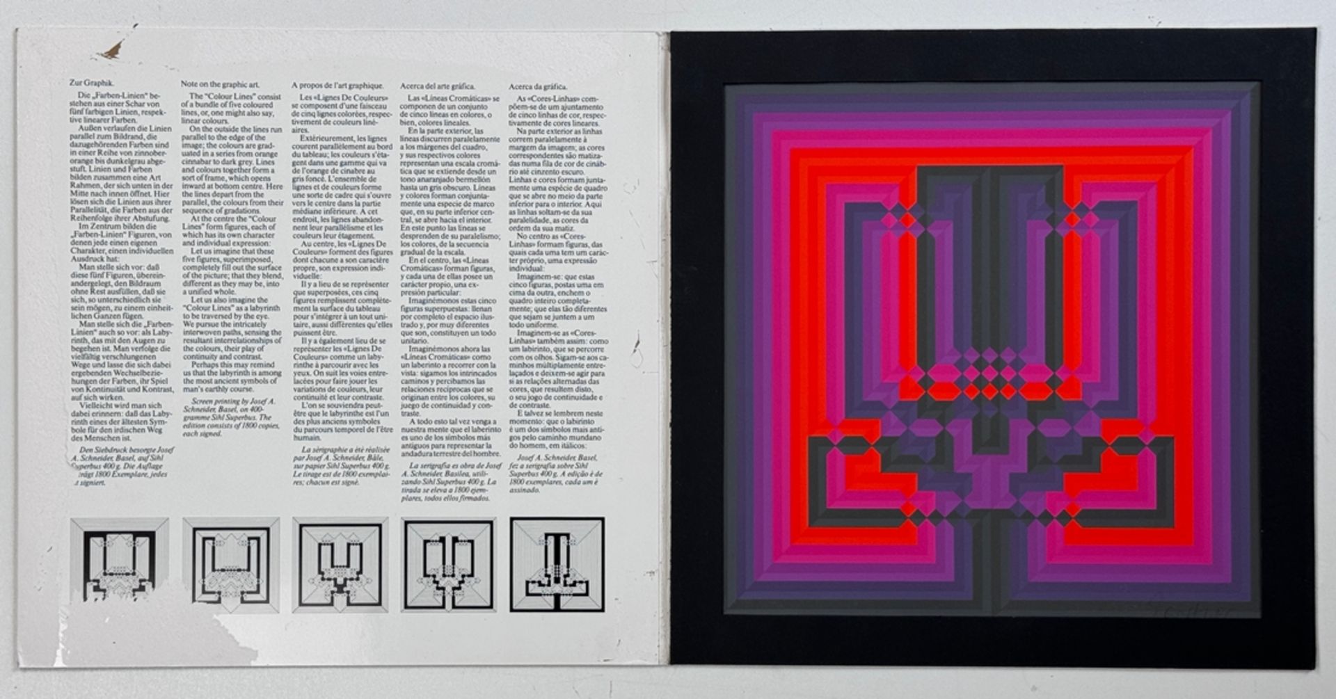 Zwei Serigrafien: Gerstner, Karl (1930 - 2017) "Farben-Linien", unten rechts händisch signiert, Auf - Bild 2 aus 3