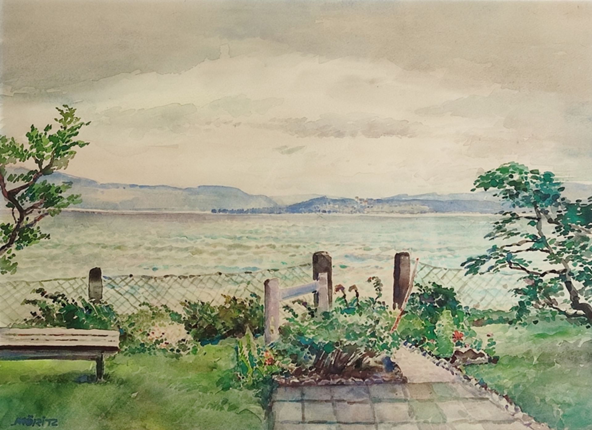Möritz, Karl (1896 Munich - 1963 Blumenfeld) attributed to "Garten am Seeufer", view over Lake Cons