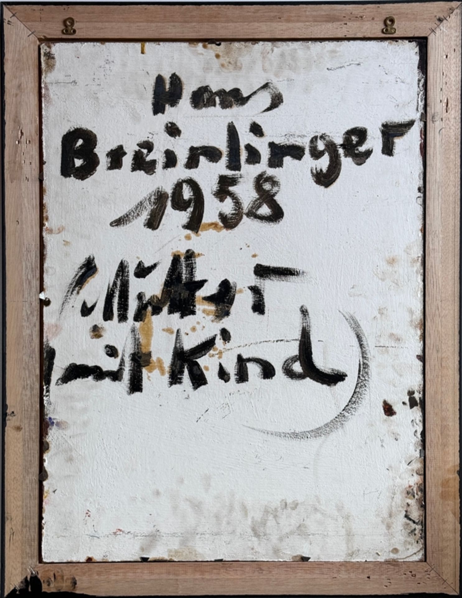 Breinlinger, Hans (1888 - 1963 Konstanz) "Mutter mit Kind", mixed media on panel, signed lower righ - Image 4 of 4