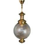 Vintage Design Kugellampe, wohl Italien, 1970er Jahre, feines Bubble-Glas, Durchmesser ca. 25cm, mi