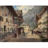 Müller-Cornelius, Ludwig (1864 - 1946 Munich) "Mountain village", view of an idyllic village in the
