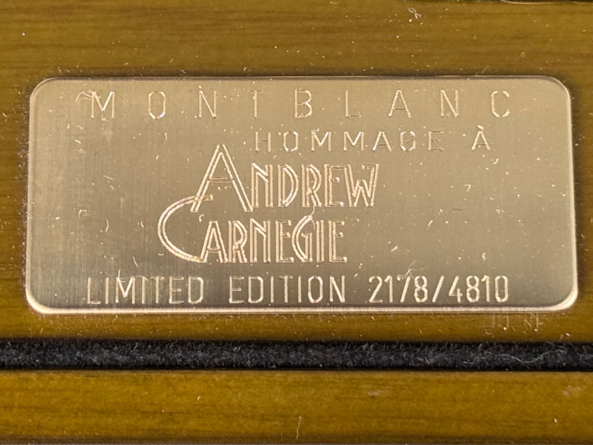 Montblanc fountain pen "Andrew Carnegie", limited edition 2178/4810, piston fountain pen with 750/1 - Image 4 of 5