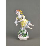Ceramic figure "Woman with dove", Karlsruhe Majolica, designed by Peter Strang (1936 Dresden - 2022
