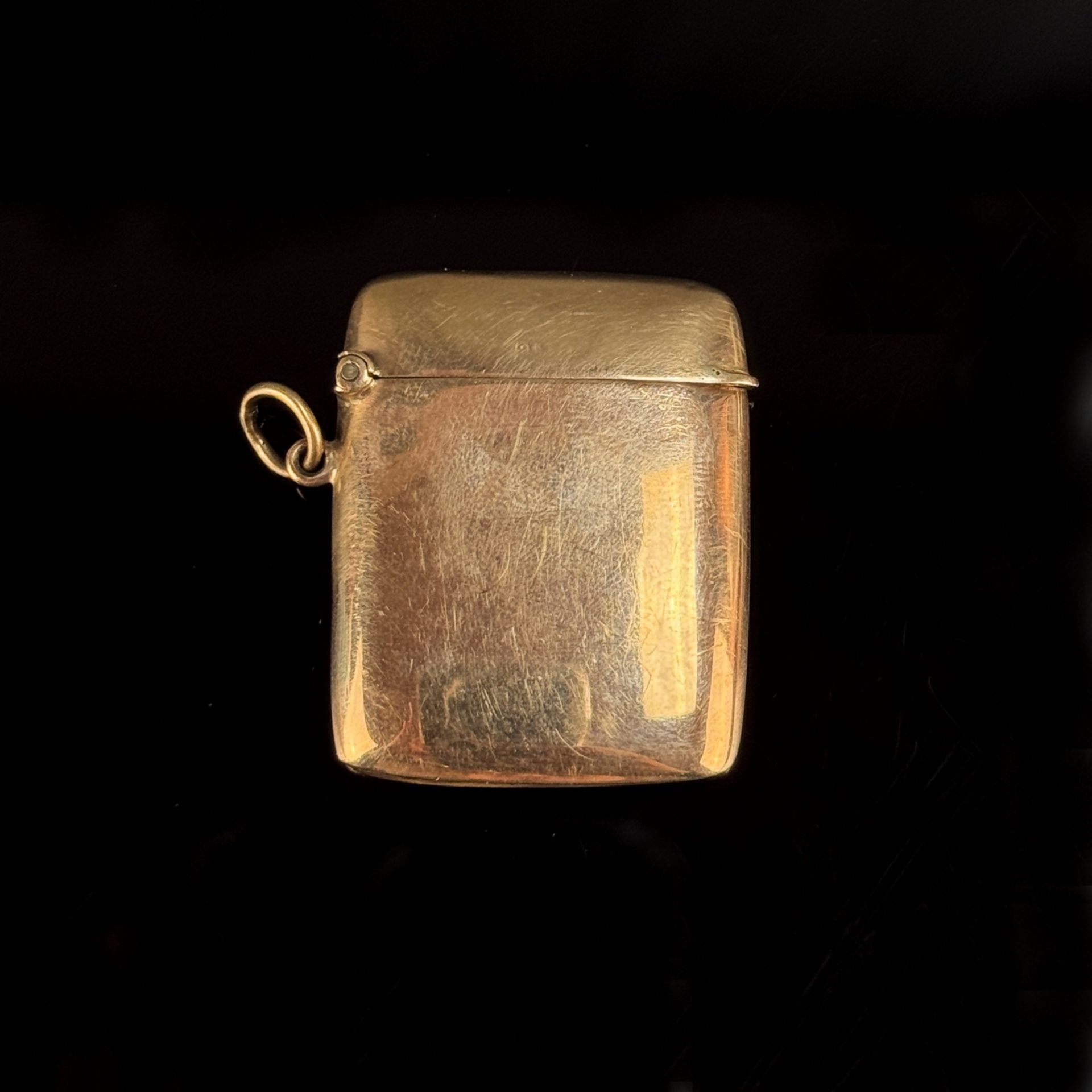 Gold match case/Vesta, 375/9K yellow gold (hallmarked), 11.37g, England, Birmingham, probably 1915,