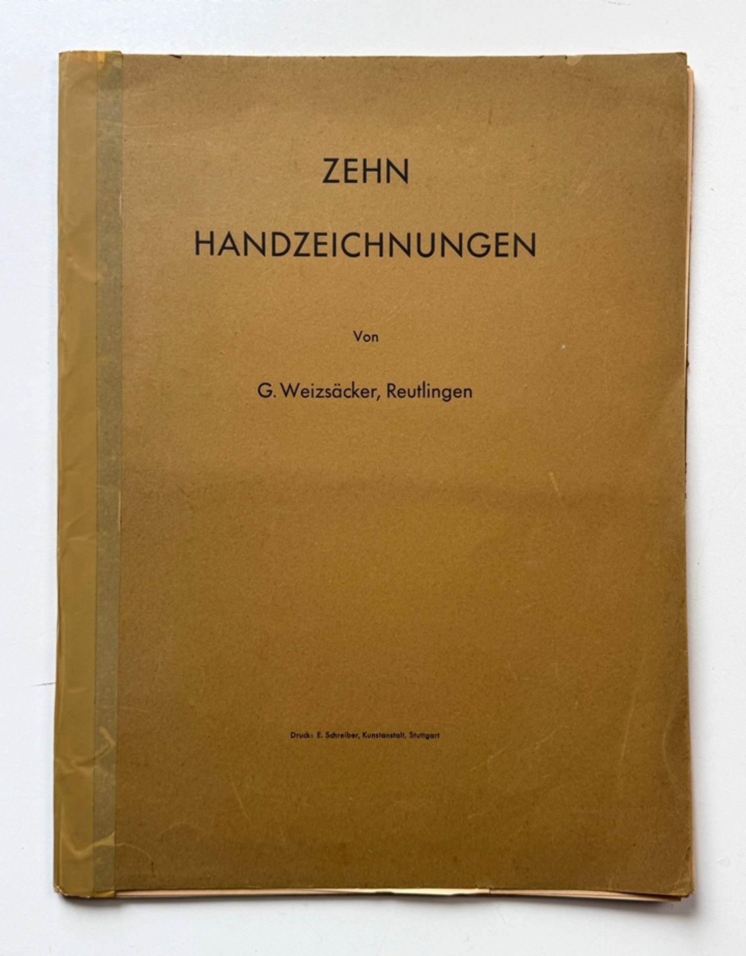 Weizsäcker, Gustav (1901 Reutlingen - 1941 ibid.) Art portfolio with 9 prints of pencil drawings, p