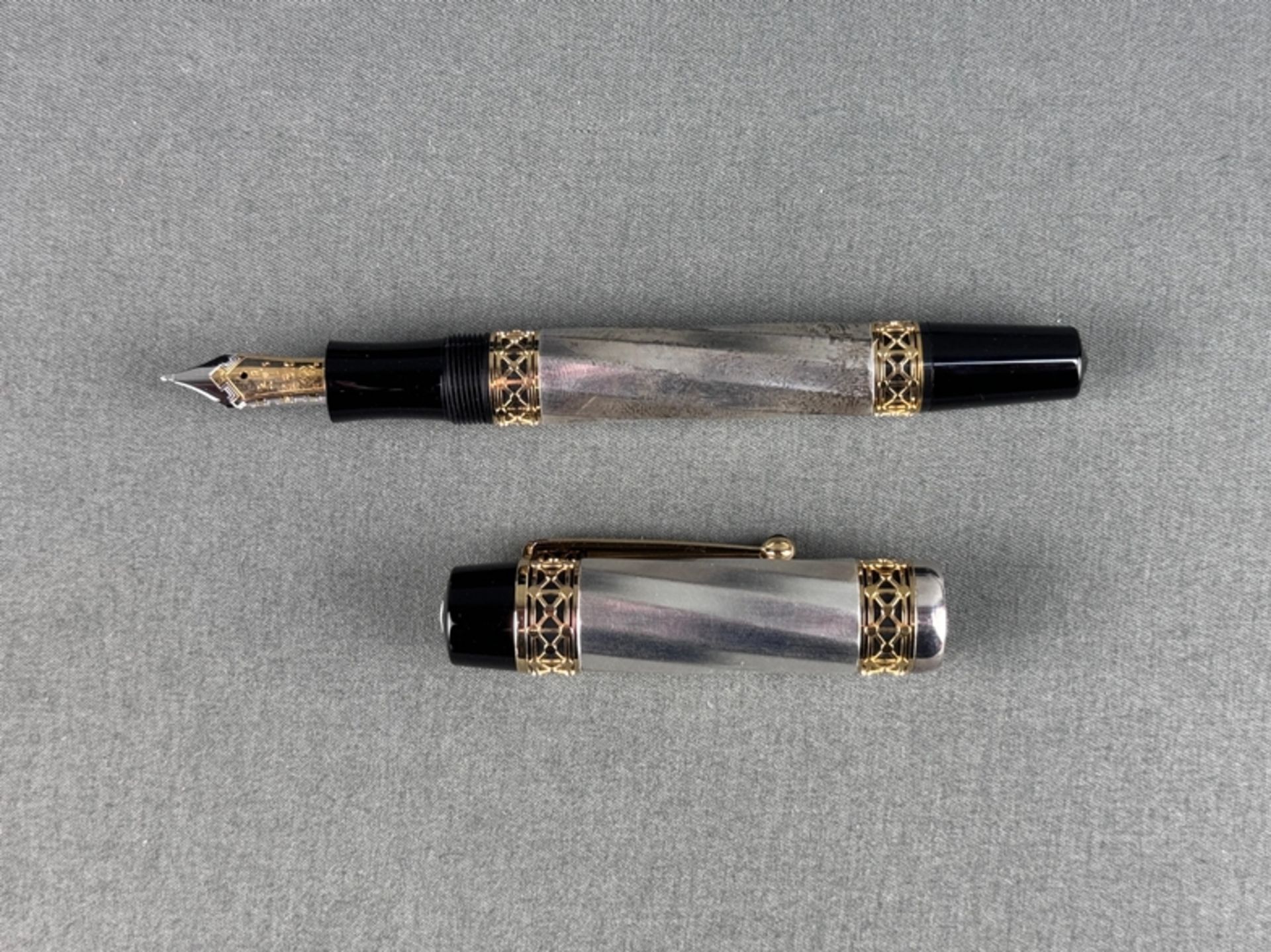 Montblanc fountain pen "Charlemagne", limited edition 4547/4810, piston fountain pen with 750/18K g - Image 2 of 5