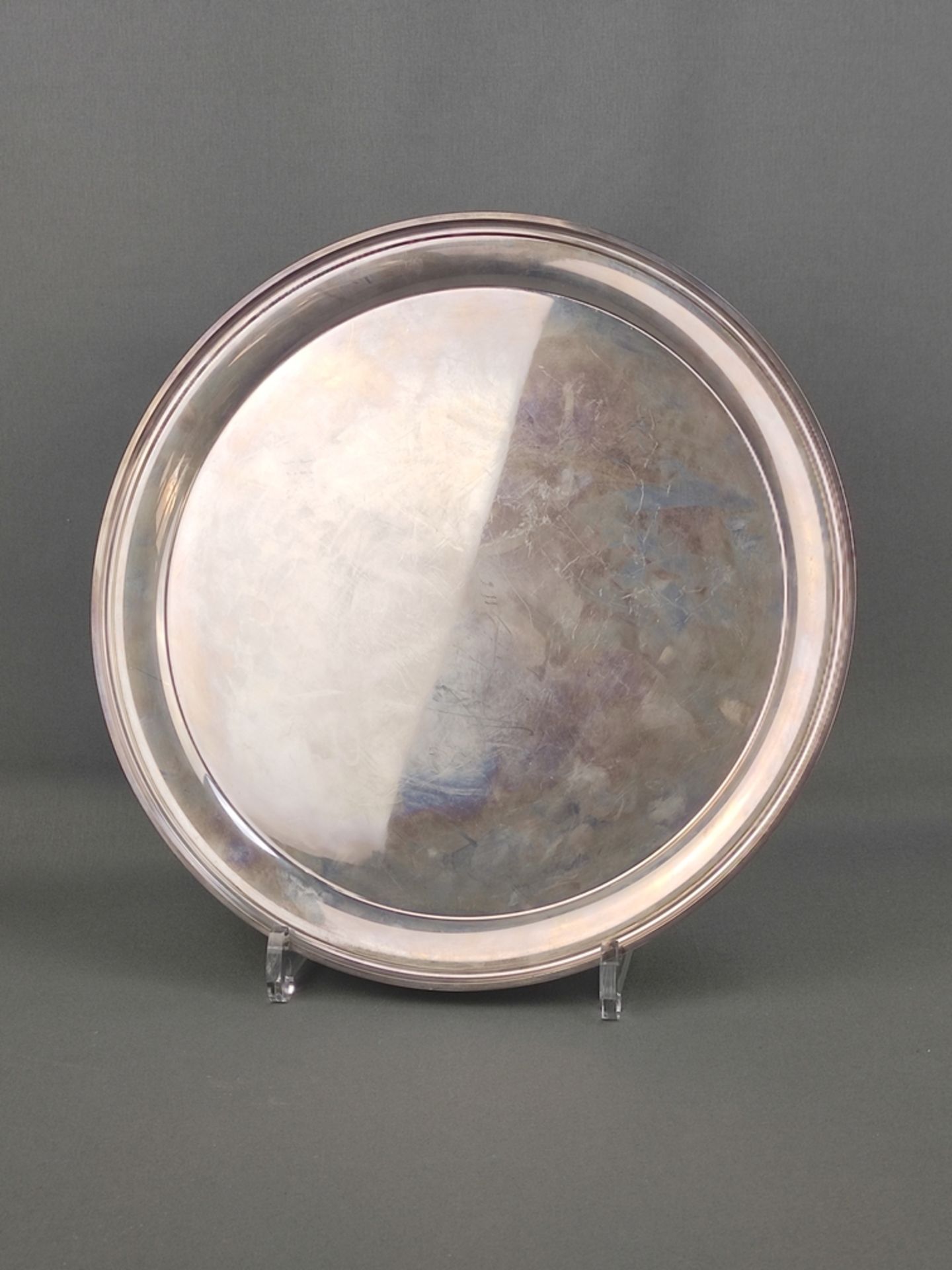 Silver tray, sterling silver, 773g, USA, S. Kirk and Son, model no. 4112, diameter 30.5cm