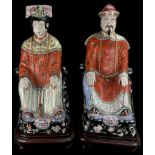 Empress and emperor on the dragon throne, China, four-character Qianlong floor mark, 20th century,