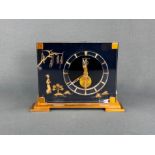Fancy table clock, Jaeger LeCoultre, "Marina", Switzerland, 1960s, 8-day movement, manual winding,