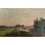Moisset, Maurice (1860 - 1946) "Paysage d'été", Impressionist landscape scene of blooming fields in