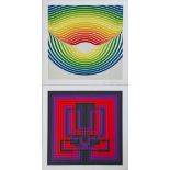 Zwei Serigrafien: Gerstner, Karl (1930 - 2017) "Farben-Linien", unten rechts händisch signiert, Auf