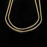 Venetian necklace, 333/8K yellow gold (hallmarked), 8.4g, ring clasp, length 69cm and width 1.5mm