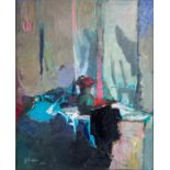 Flieger, Jozef (1922 Kepno/Kempen, Poland - 1989 Poznan) "Abstract Still Life", oil on canvas, sign