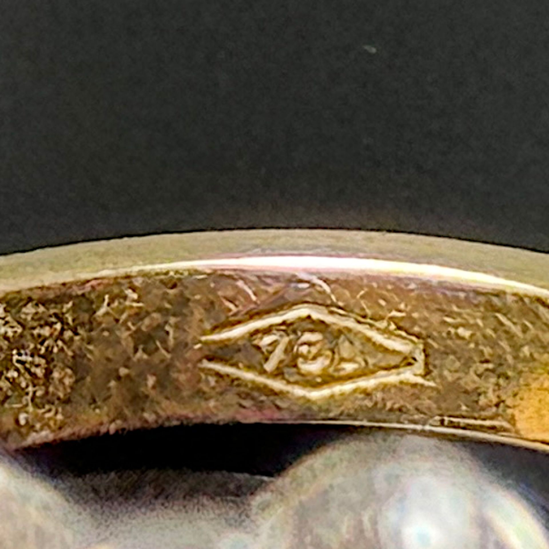 Fancy antique ring, 750/18K yellow gold (hallmarked and tested), setting of diamonds in 800 silver - Image 3 of 4