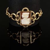Fragment eines antiken Armbandes mit Kamee, ca. 500/12K Gelbgold (getestet), Gesamtgewicht 11,68g,