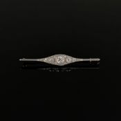 Art Deco Diamant Brosche, 585/14K Weiß- und Gelbgold (getestet), 4,48g, besetzt mit insgesamt 10 Di
