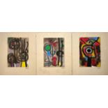 Miró, Joan (1893 Montroig - 1983 Palma de Mallorca) drei Werke "Personnage et Oiseau" und "Ohne Tit