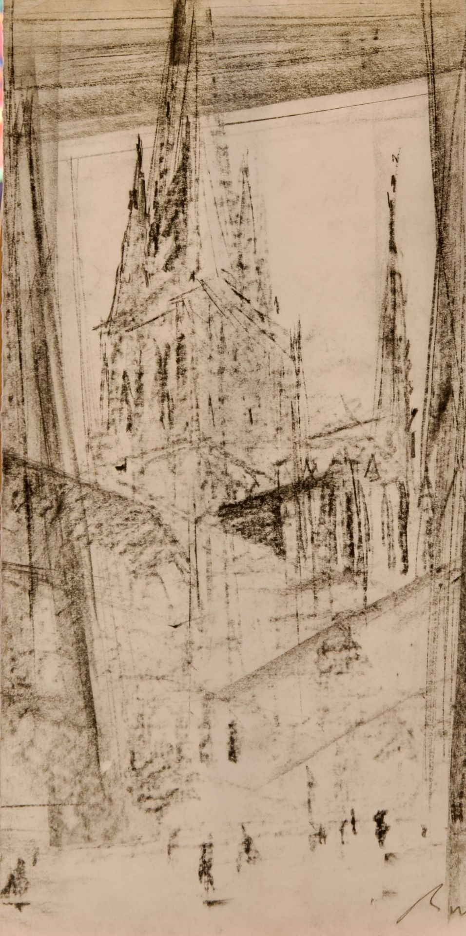 Franz Bueb * (1916- 1982), Kirche mit Turm |Franz Bueb * (1916- 1982), Church with Tower