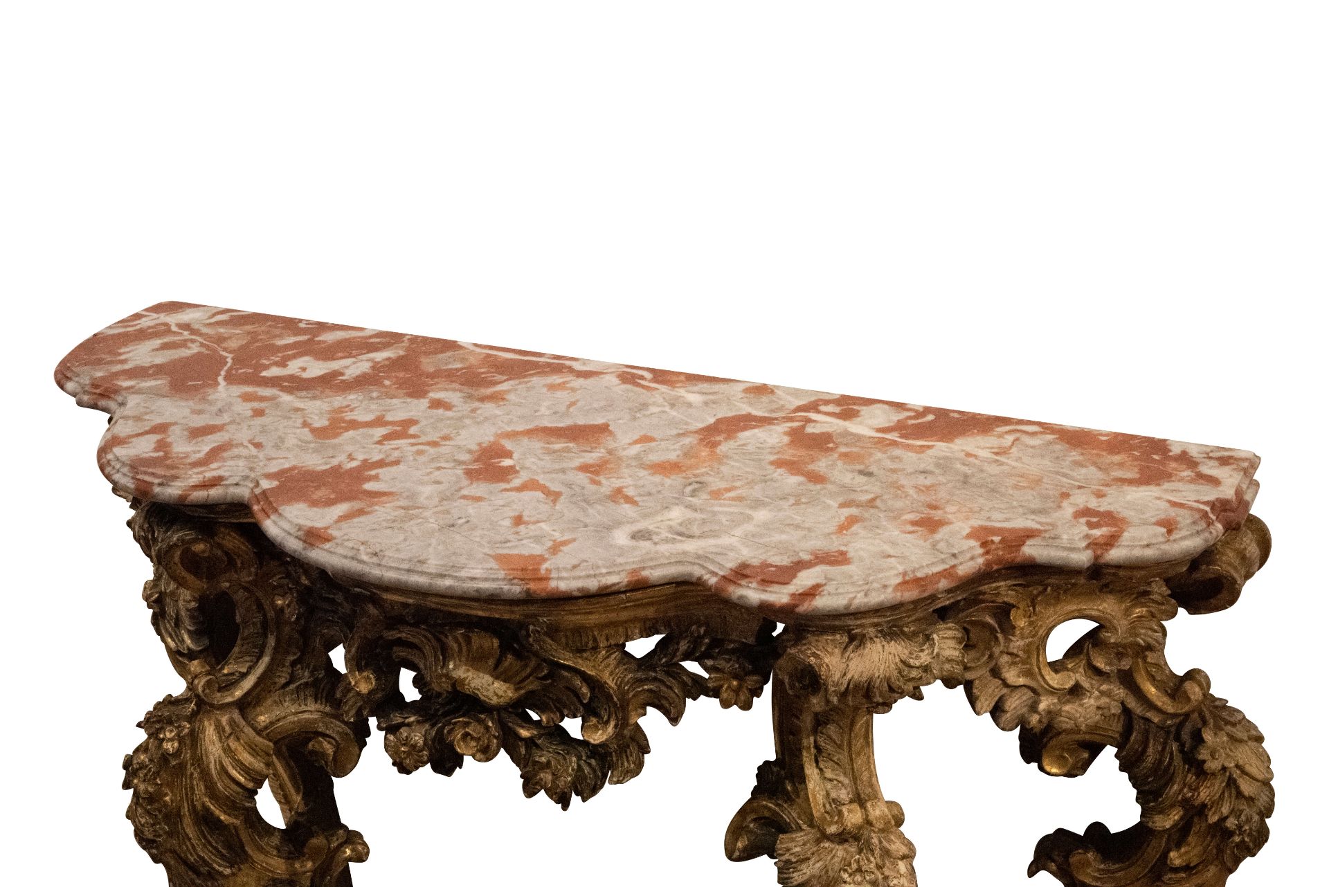 Barock Wandkonsole mit Marmorplatte 18. Jhdt. |Baroque wall console with marble top - Image 5 of 5
