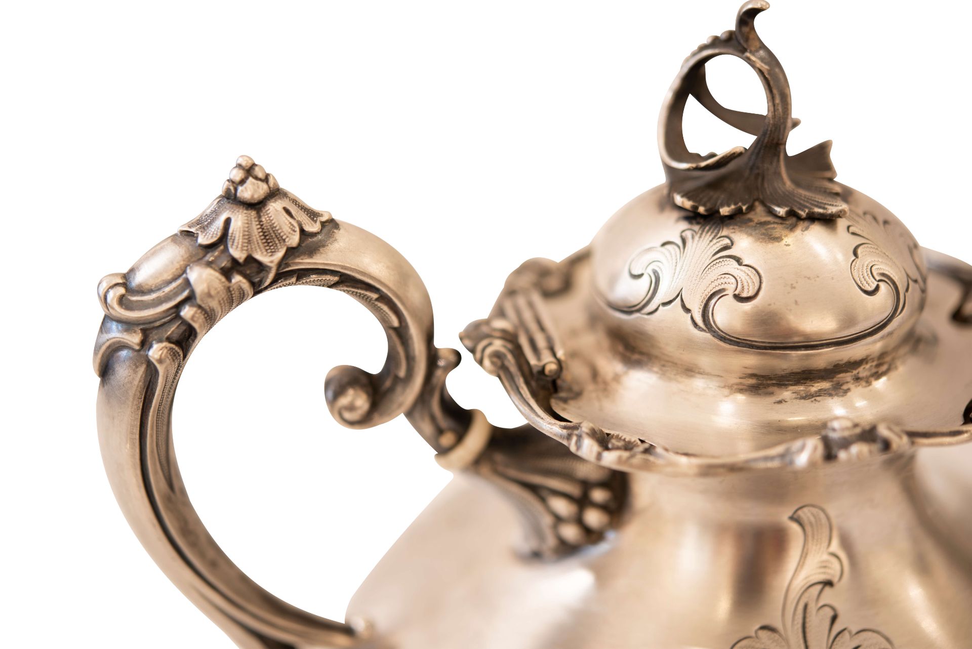 Silberteekanne mit vier Füßen |Silver Teapot with Four Feet - Image 3 of 7
