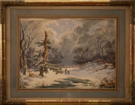 Rémi VAN HAANEN (1812-1894), Winterliche Landschaft |Rémi VAN HAANEN (1812-1894), Winter Landscape