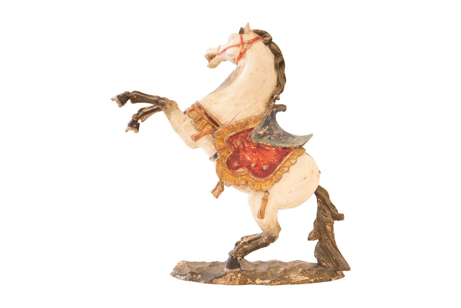 Holzpferd auf Plinthe |Wooden Horse on Plinth - Image 2 of 5