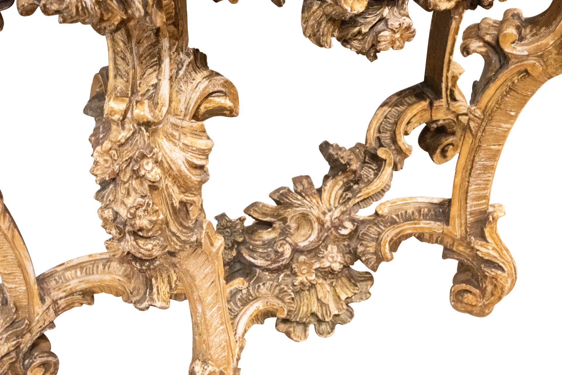 Barock Wandkonsole mit Marmorplatte 18. Jhdt. |Baroque wall console with marble top - Image 3 of 5