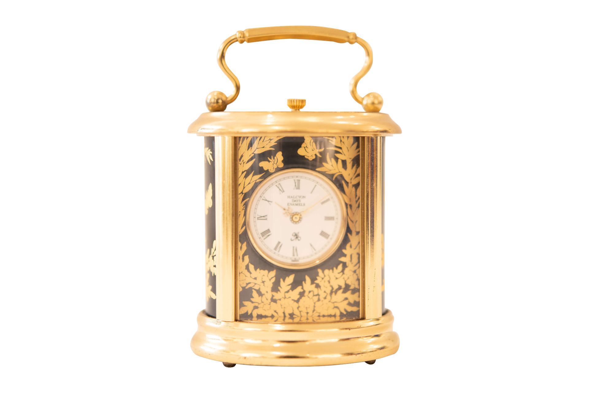 Halcyon Days ovale Uhr mit Griff |Halcyon Days Oval Clock with Handle