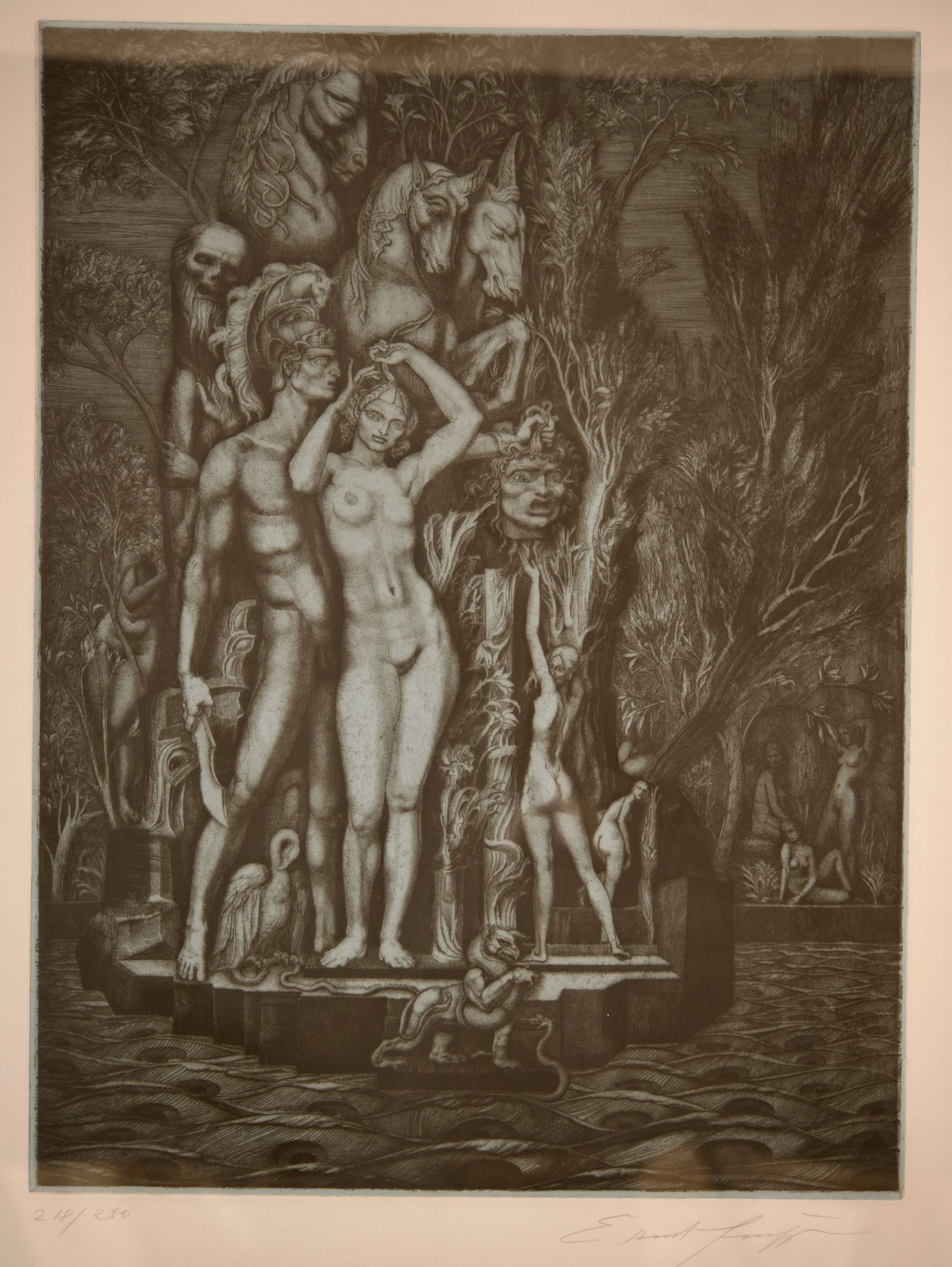 Ernst Fuchs * 1930-2015, Venus auf der Insel des Todes |Ernst Fuchs *  1930-2015 Venus on the Island