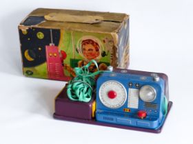 MASUDAYA COMMUNICATION SET TIN SPACE TOY 1950'S JAPAN MORSE CODE ROBOT ASTRONAUT NOMURA YONEZAWA