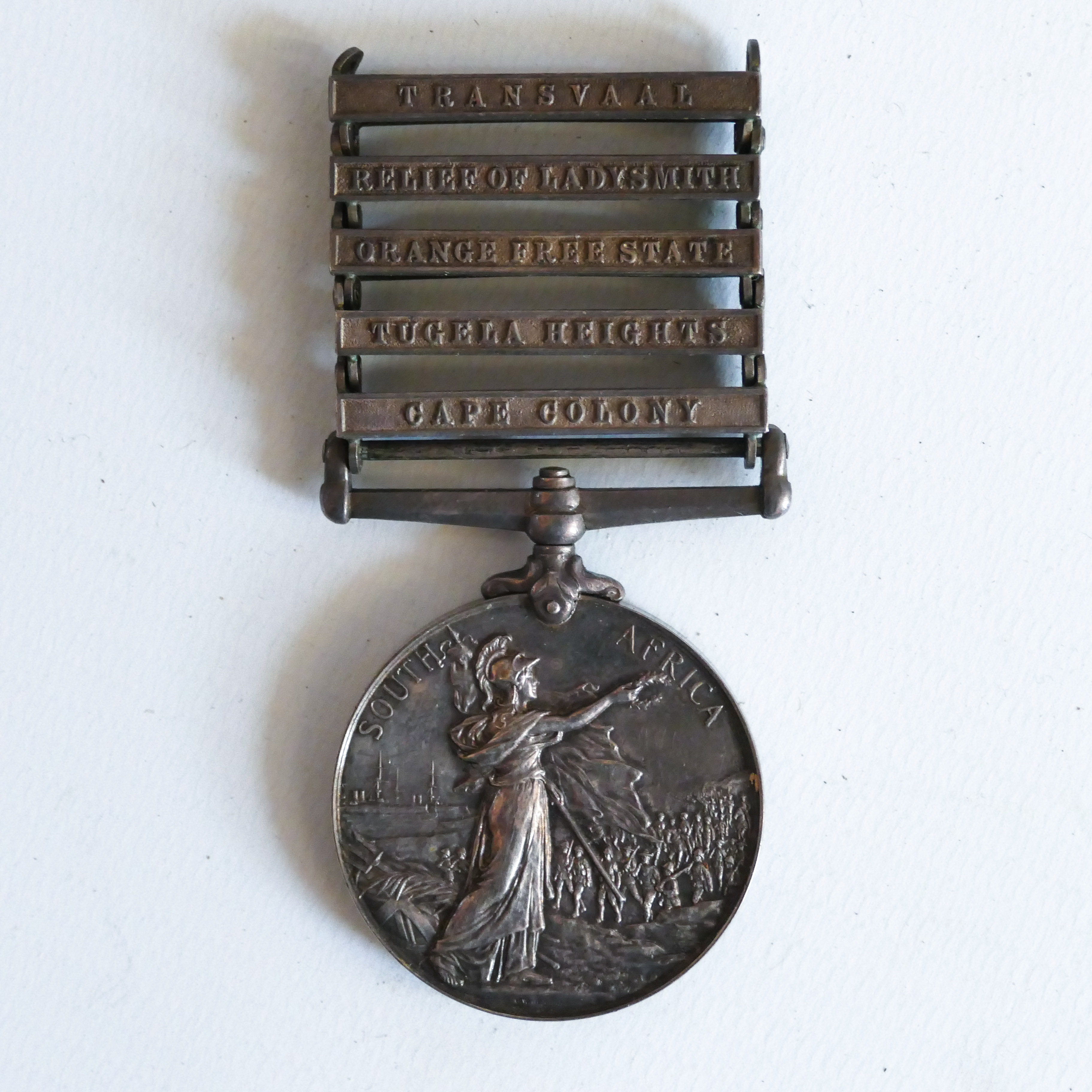 BRITISH EMPIRE BOER WAR MEDAL FIVE CLASPS SOUTH AFRICA QUEEN VICTORIA HISTORICAL MILITARY