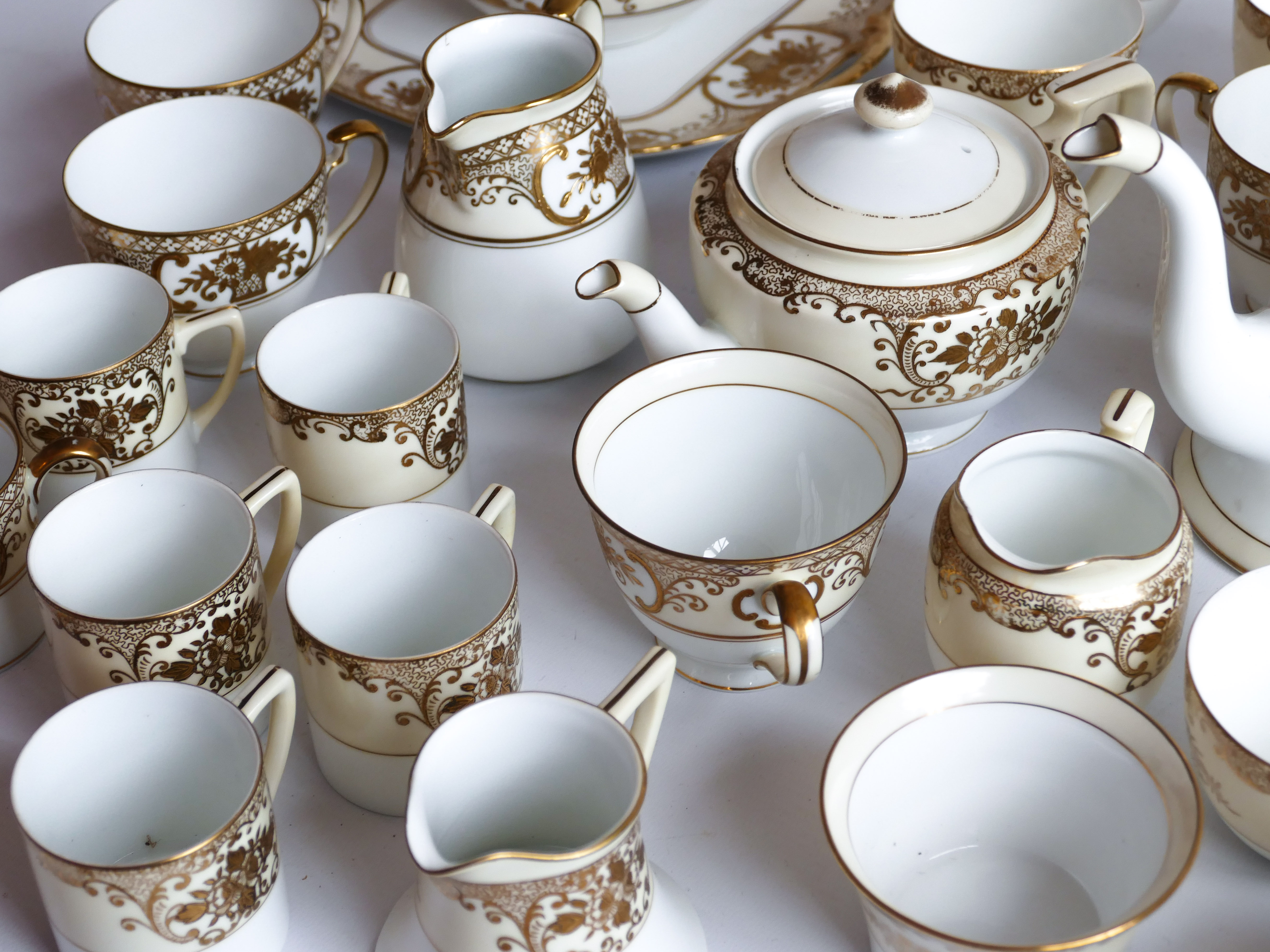 NORITAKE FLOWER BASKET TEA SET TEASET 44 PIECE CROCKERY KITCHENWARE 1940'S MADE IN JAPAN - Image 5 of 7