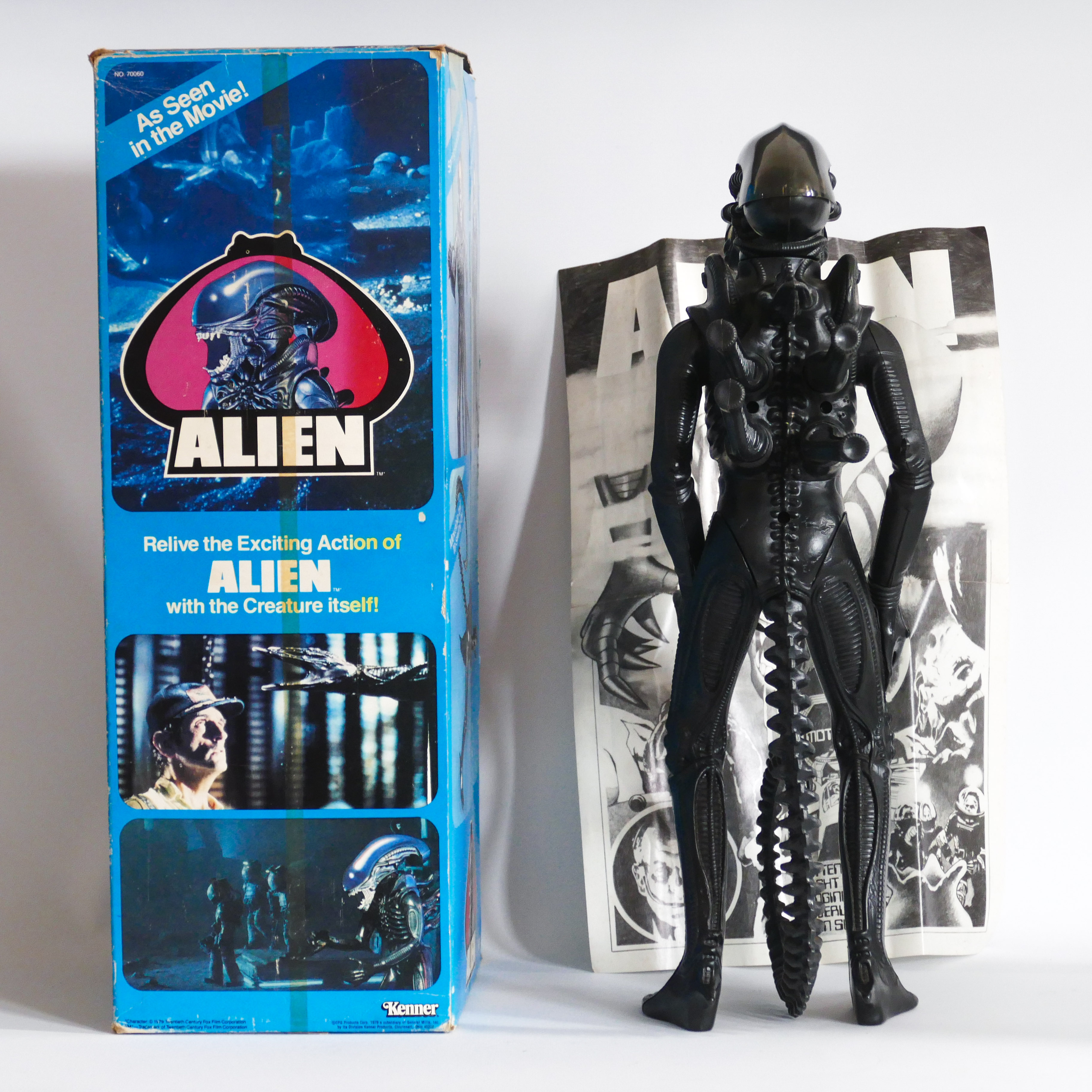 KENNER ALIEN ACTION FIGURE SIGNED IN ORIGINAL BOX WITH POSTER VINTAGE SCI-FI MOVIE MONSTER TOY 1979 - Image 3 of 7