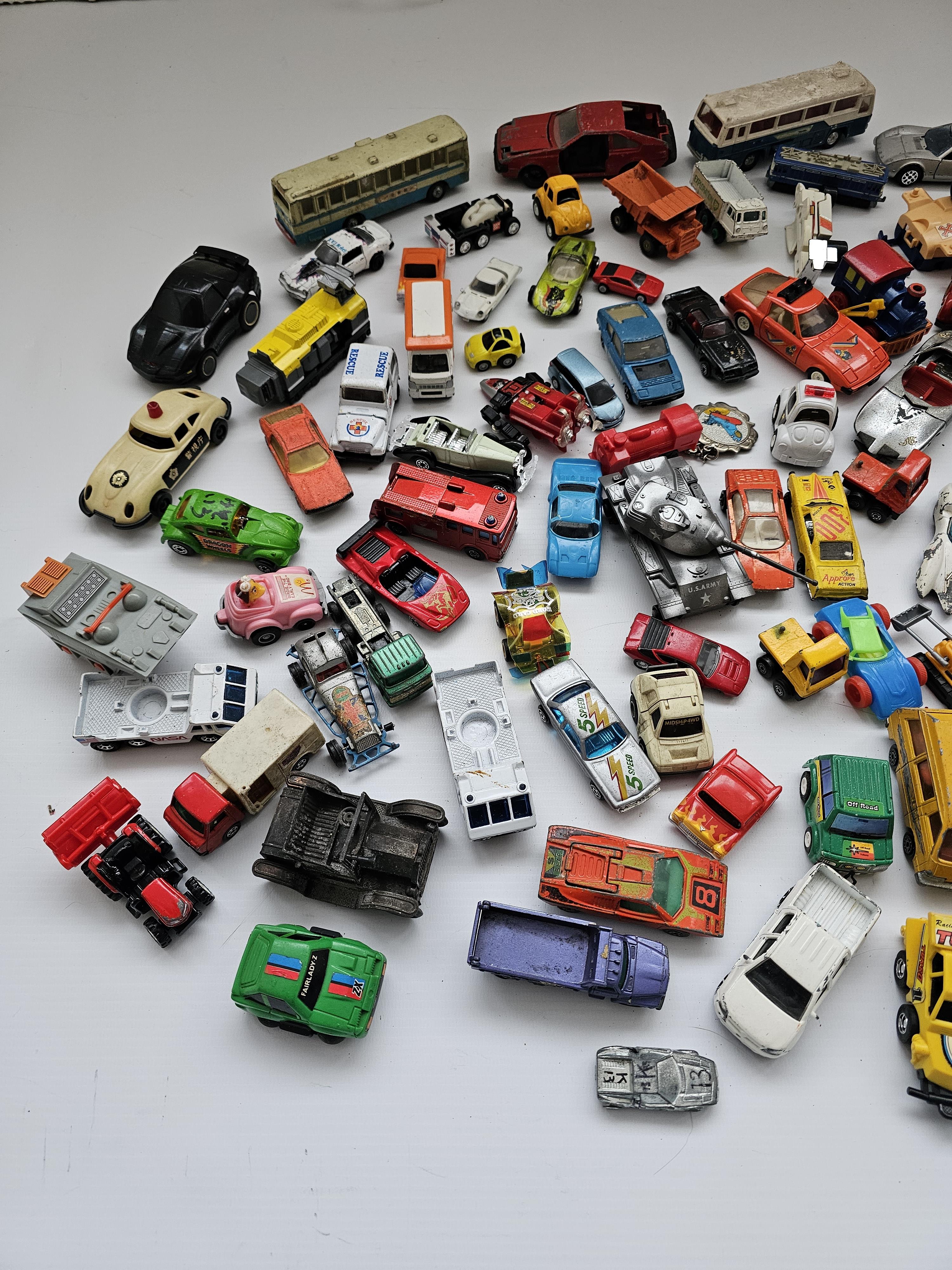 VINTAGE CAR LOT DIE-CAST TIN TOY JEEP MINI HONG KONG MONZA TOYOTA FRANCE MAZDA YONEZAWA - Image 3 of 3