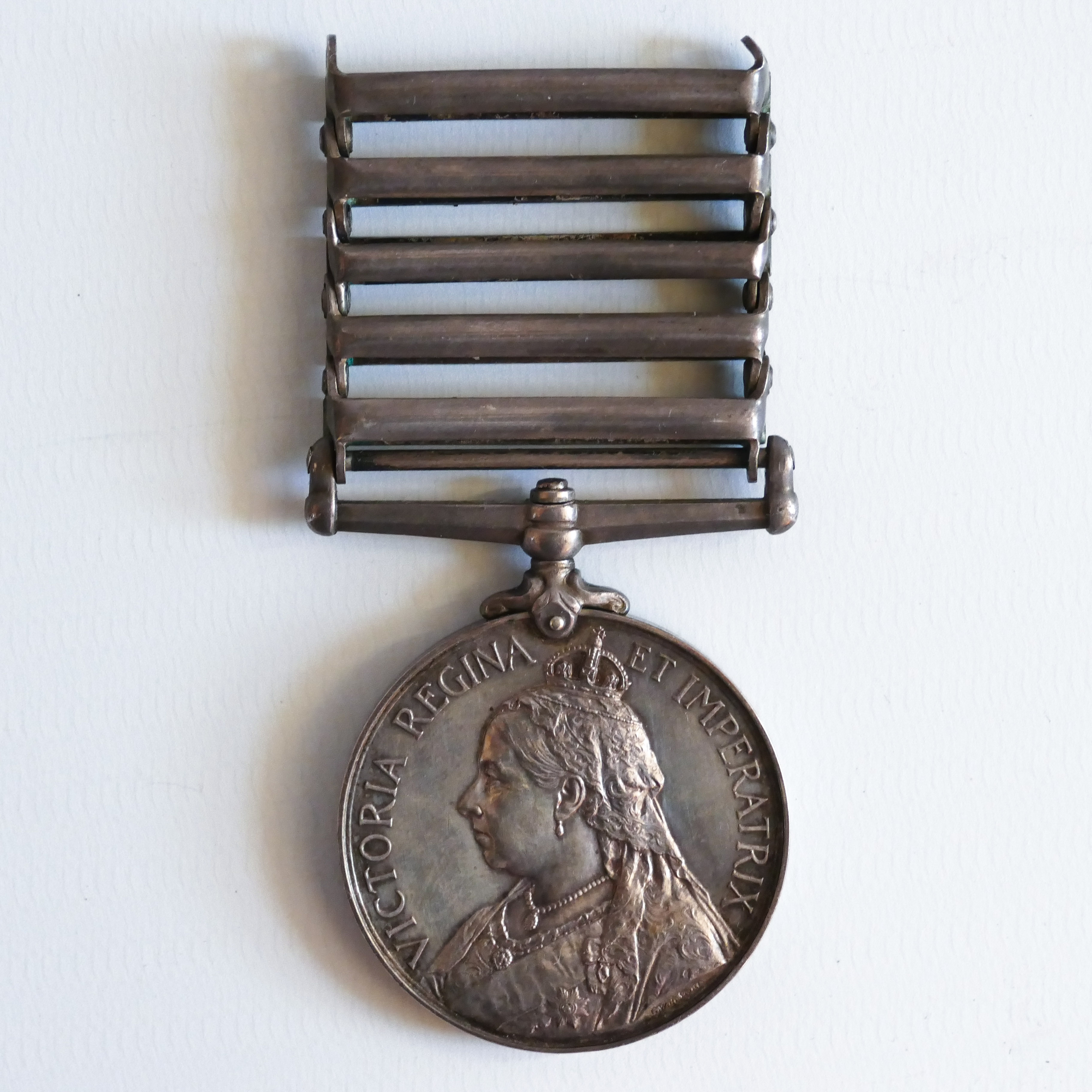 BRITISH EMPIRE BOER WAR MEDAL FIVE CLASPS SOUTH AFRICA QUEEN VICTORIA HISTORICAL MILITARY - Image 2 of 5