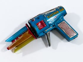 NOMURA TAKATOKU MASUDAYA HORIKAWA ELECTRON GUN VINTAGE JAPAN TIN RAYGUN ROBOT OUTER SPACE TOY