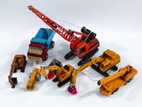 YONEZAWA DIAPET TOMICA TOMY CONSTRUCTION VEHICLE CRANE DIGGER TRUCK CAR LOT VINTAGE JAPAN