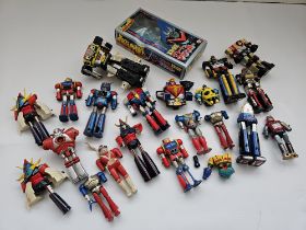 LARGE VINTAGE MIXED LOT CHOGOKIN TOY ROBOT POPY JAPAN 1980s GODAIKIN GRENDIZER LEOPALDON