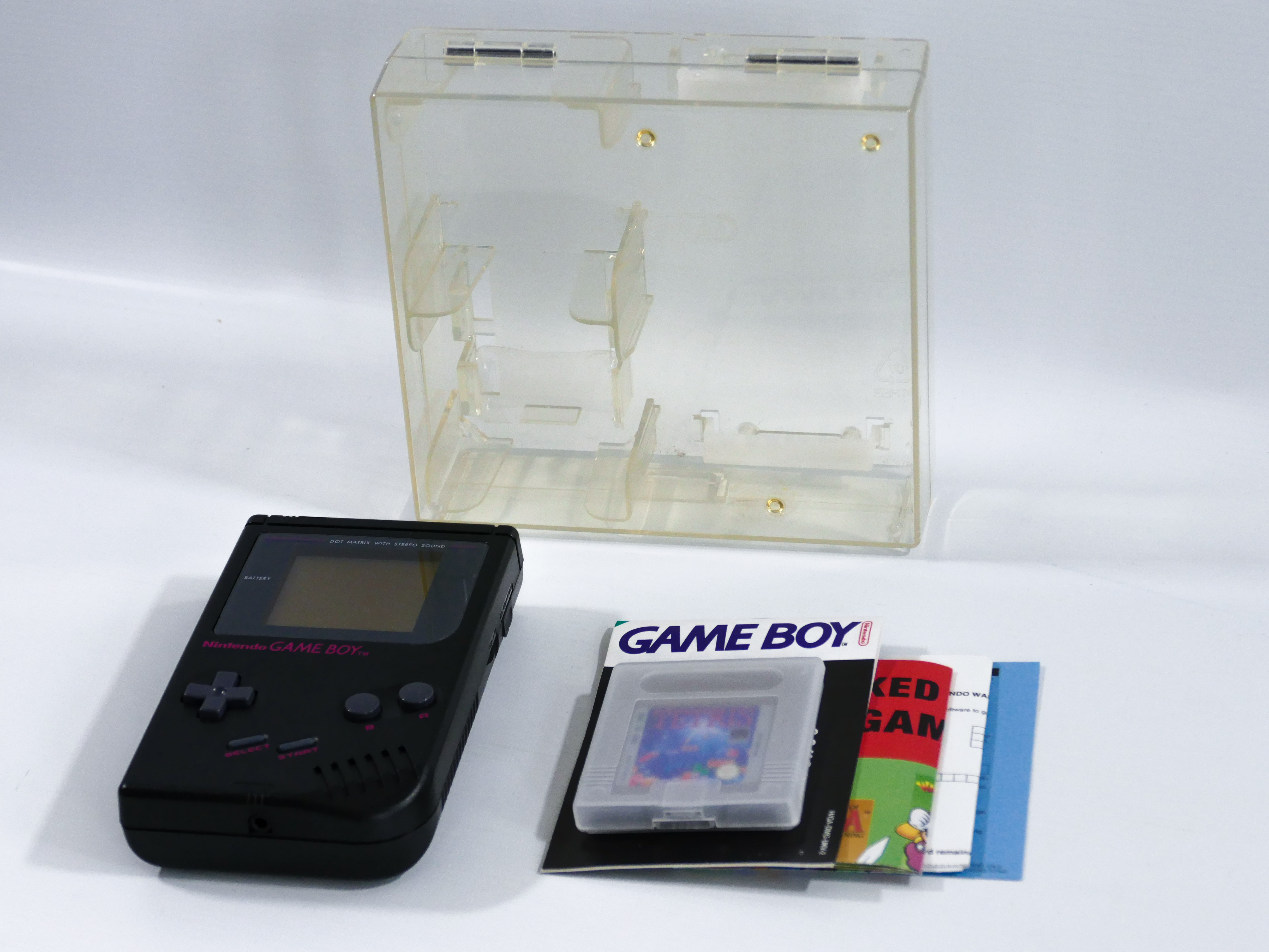 NINTENDO GAMEBOY PLAY IT LOUD BLACK & PINK EDITION VINTAGE HANDHELD VIDEO GAME CONSOLE TETRIS