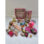 MIXED JAPANESE TOY LOT YOUNG GIRL FUN PINK ANIME DOLLS TIN TOY ZEBRA ANIMAL BARBIE