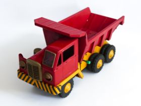 BANDAI DUMP TRUCK TIN TOY VEHICLE CAR ICHIKO NOMURA MASUDAYA TONKA JAPAN FRICTION MOTOR VINTAGE