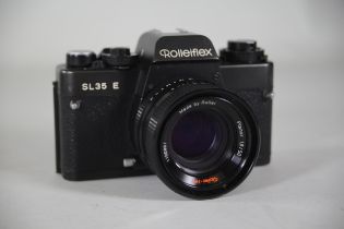 Rolleiflex Sl35 E Black and Rollei Hft Planar 1 8 50mm Lens Camera