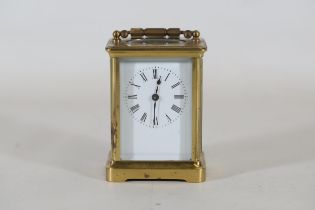 Antique French Couaillet Freres 8 Day Time Piece Corniche Carriage Clock