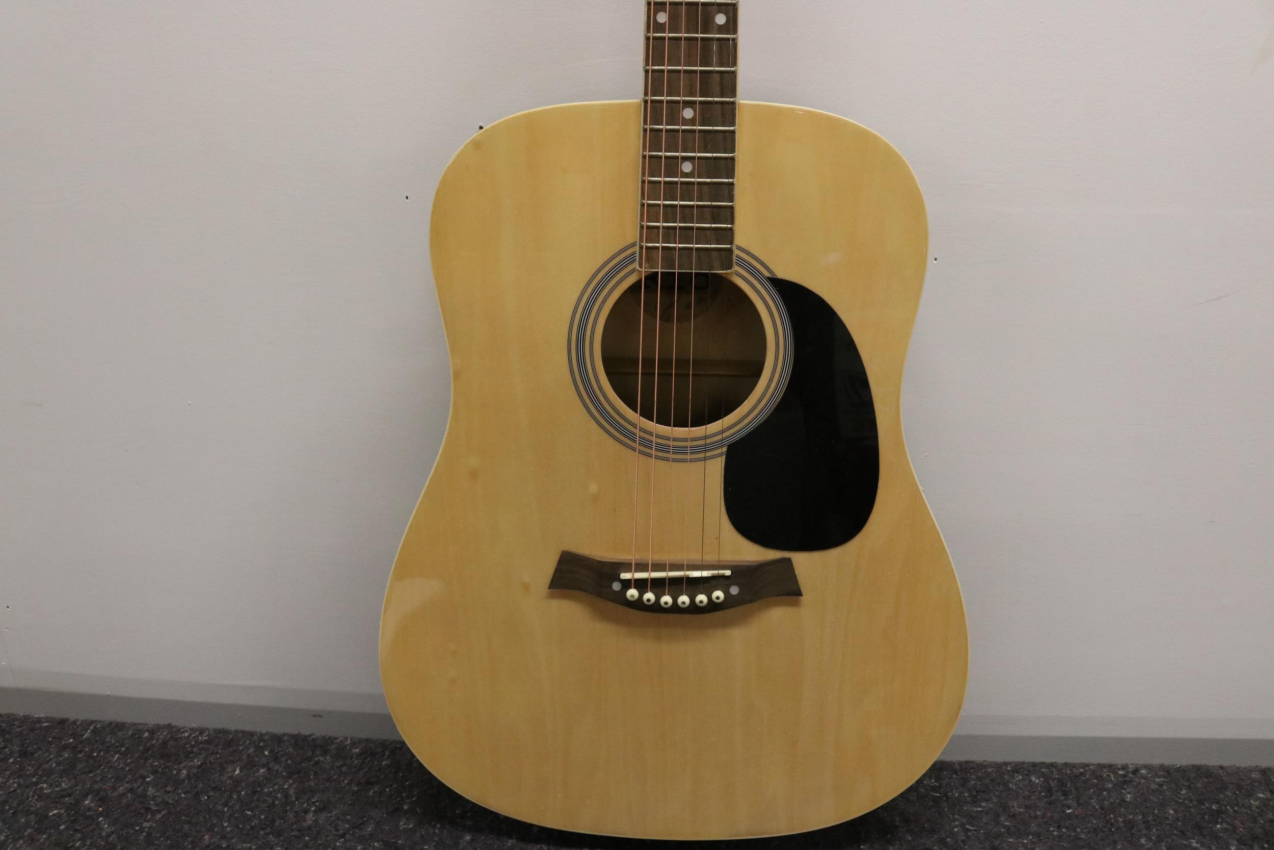 Rio Acoustic Guitar Natural Finish Ideal Beginners - Image 2 of 9