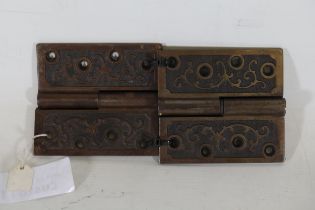 Pair Of Victorian Brass Door Hinges