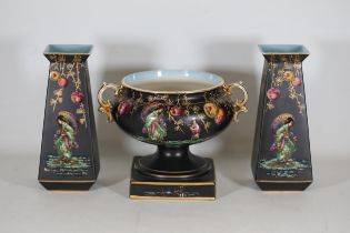 Art Deco Twin Handled Planter Sylvac Algiers Shape Vases Oriental Figures Lanterns