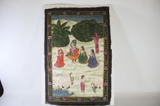 Indian Silk Paintings Plus Chinese
